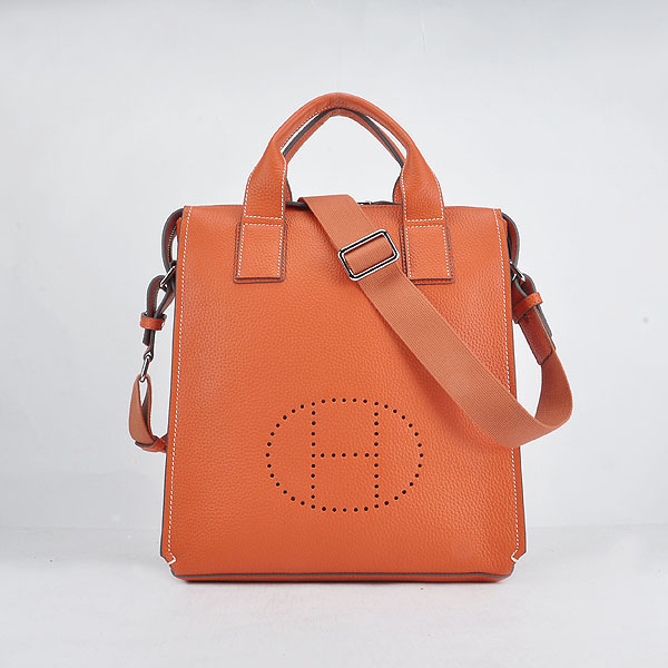 Hermes 8077 Shoulder Men's Briefcase Orange Bag